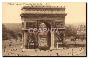 Old Postcard Paris Arc de Triomphe Etoile