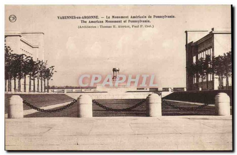 Varennes in Argonne Old Postcard The American monument Pennsylvania