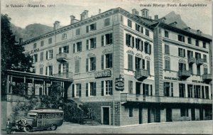 Vtg Alagna Valsesia Grande Albergo Monte Rosa Guglielmina Italy Postcard