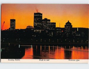 Postcard Evening Skyline, Montreal, Canada