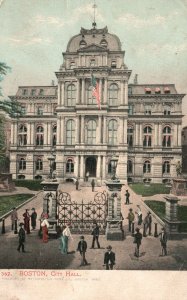 Vintage Postcard 1906 City Hall Government Office Building Boston Massachusetts