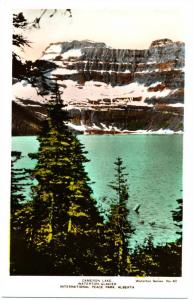 WATERTON AB - Cameron Lake Hand Colored Real Photo Postcard 