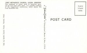 Vintage Postcard First Methodist Church Beautiful Spire Landmark Salem Oregon OR