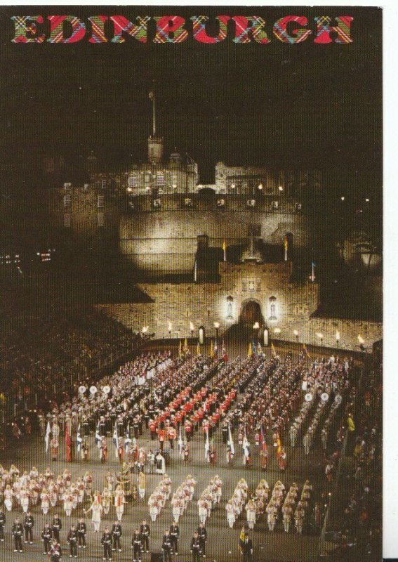 Scotland Postcard - Edinburgh - Massed Bands at Finale of Military TattooTZ10559