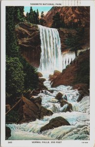 Yosemite National Park Vernal Falls California Vintage Postcard C144