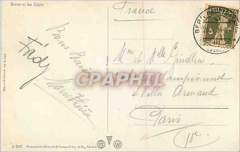 Modern Postcard Bern und die Alpen