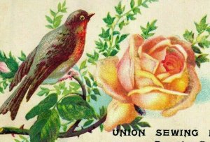 1880's Union Sewing Machines Yellow Rose & Wild Bird P185