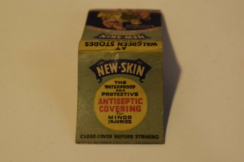 New Skin Antiseptic Covering Advertising 20 Strike Matchbook Cover