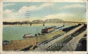 Lincoln Highway Bridge over Mississippi - Lyons, Iowa IA