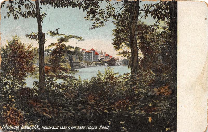 Marbletown-Rochester NY~House & Lake Mohonk from Lake Shore Road~1913 Postcard