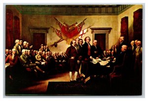 Signing of Declaration of Independence Philadelphia PA UNP Chrome Postcard S14