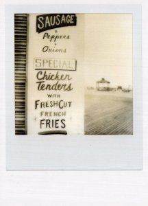 Vintage Diner Road Cafe Sausage Fish & Chip Sign Analog Photo Postcard