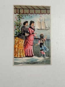 Victorian Trade Card HW Techmeyer Sewing Machines Harrisburg PA Sailboat Scene