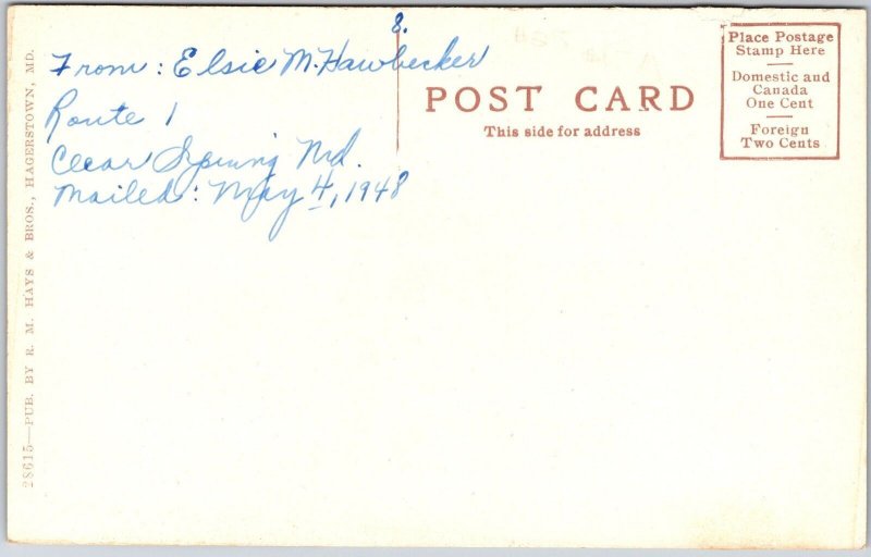 Saint Paul'S United Methodist Church Hagerstown Maryland MD Parish Postcard