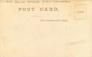 C-1905 Zulu Children Postcard Curiosity W.B.P. Cape Town 1709