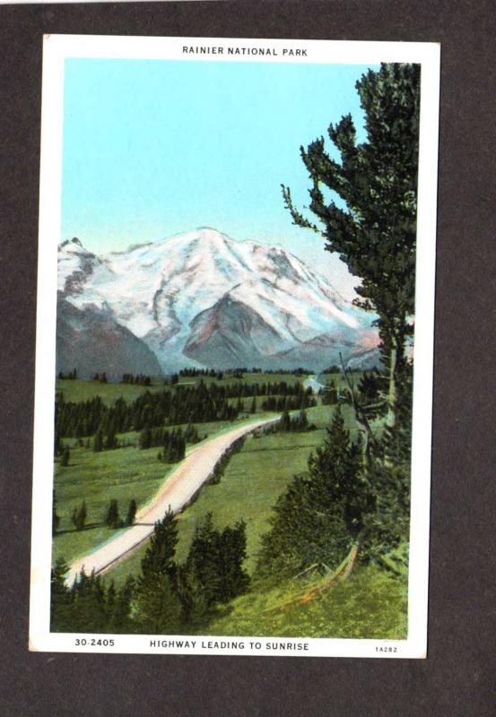 WA Mt Rainier National Park Mountain Sunrise Ridge Washington State Postcard