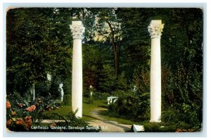c1910 Canfield's Gardens Saratoga Springs New York NY Posted Antique Postcard 