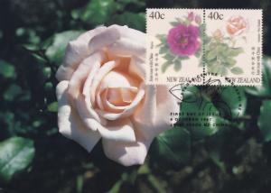 Aotearoa New Zealand China Rose Postcard First Day Cover