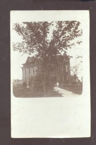 RPPC EARLVILLE IOWA SCHOOL BUILDING TO PALMER DESOTO IA REAL PHOTO POSTCARD