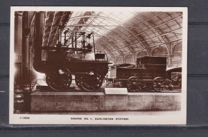 GREAT BRITAIN, TRAIN, ENGINE No. 1, DARLINGTON STATION, c1930 ppc., unused.