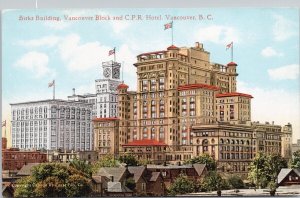 Vancouver BC Birks Building Vancouver Block CPR Hotel Unused Postcard H47