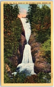 Postcard - Bridal Veil Falls, Banks Of The Columbia River - Bridal Veil, Oregon