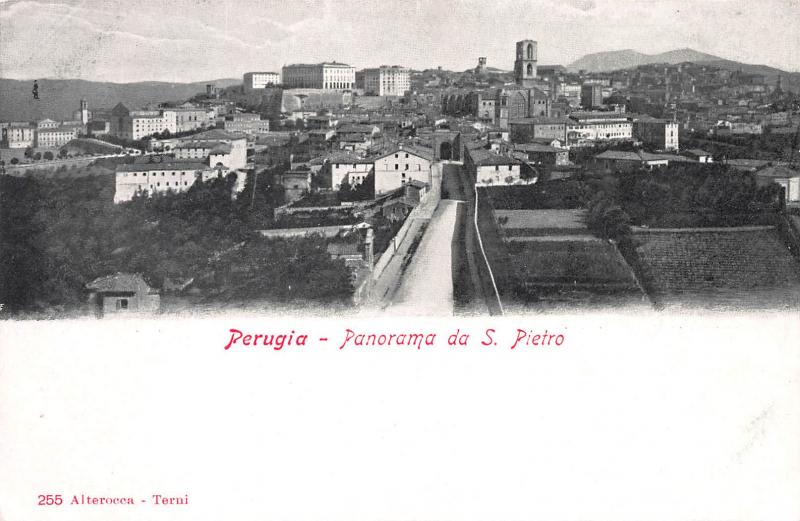 Panorama da S. Pietro, Perugia, Italy, Early Postcard, Unused