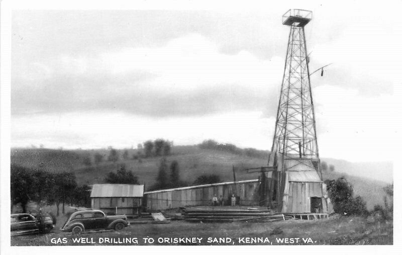 Kenna West Virginia Gas Well Drilling Oriskney Sand RPPC Photo Postcard 21-14246