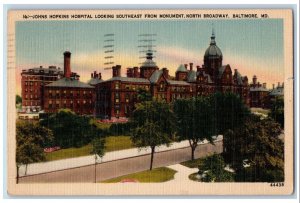 Baltimore Maryland MD Postcard Johns Hopkins Hospital Looking Southeast 1946