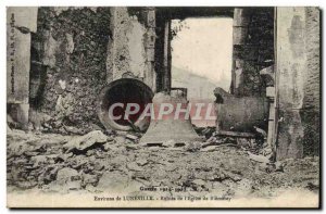 Old Postcard Surroundings of Luneville Ruins of L & # 39Eglise of Blemerey Army