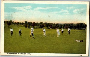 Men Playing Golf, Byrnes Park, Waterloo IA c1943 Vintage Postcard H31