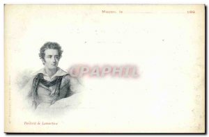 Old Postcard Portrait of Lamartine Macon Map 1890