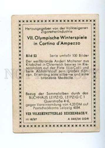 166983 VII Olympic ANDERL MOLTERER skier CIGARETTE card