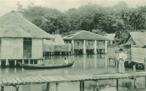 PC CPA SINGAPORE, MALAY HOUSES, Vintage Postcard (b19658)