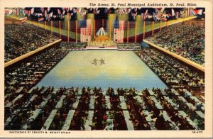 Linen Postcard The Arena St. Paul Municipal Auditorium in St. Paul, Minnesota~41