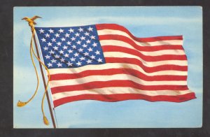 UNITED STATES FLAG FLYING PATRIOTIC POSTCARD START AND STRIPES