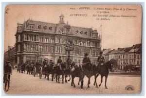 Antwerp Belgium Postcard The Athenee Royal Place of Municipal Artillery c1910
