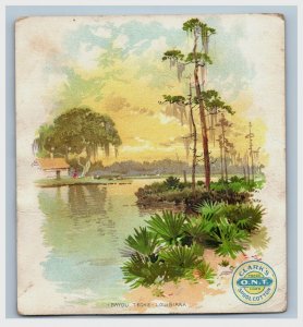 1880s Clark's ONT Spool Cotton Bayou Teche Louisiana Scene F115