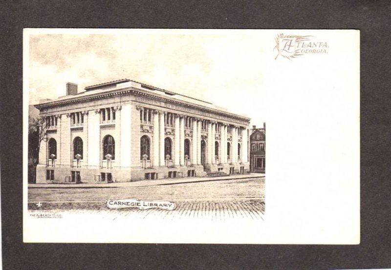 GA Carnegie Library Atlanta Georgia Postcard UDB PC