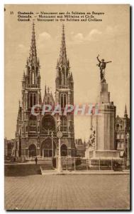 Old Postcard Ostend Monument to military and civilian Army