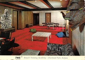 KS Overland Park TWA AIRLINES~BREECH TRAINING ACADEMY African Motif 4X6 Postcard