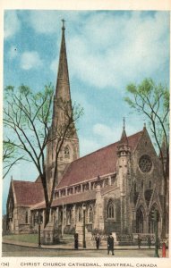 Vintage Postcard Christ Church Cathedral Religious Building Montreal Canada