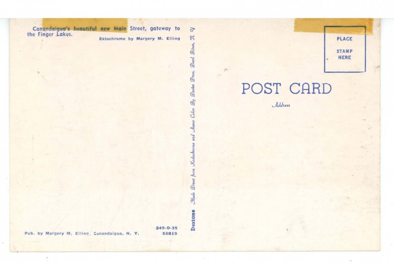 NY - Canandaigua. Main Street ca 1952