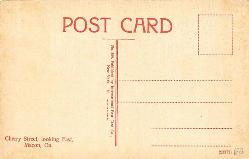 Macon GA Cherry Street Store Fronts Horse & Wagons Postcard