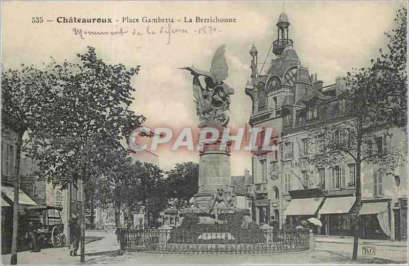 Old Postcard Chateauroux Place Gambetta La Berrichonne