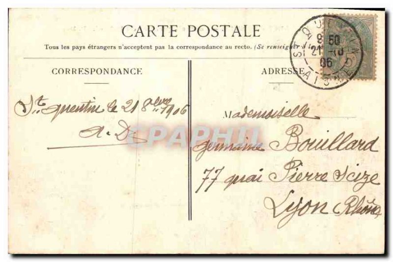 Postcard Old Saint Quentin Basilica View of the Belfry