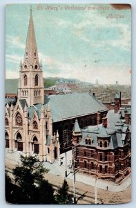 c1905 Halifax Nova Scotia Canada Postcard St. Mary's Cathedral Church Building
