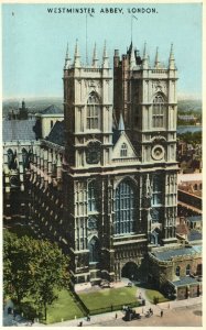 Vintage Postcard 1920's Westminster Abbey Church London England UK Structure