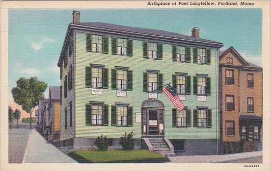Maine Portland Birthplace Of Post Longfellow