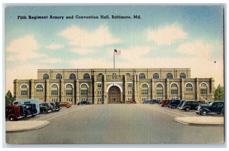 Baltimore Maryland Postcard Fifth Regiment Armory And Convention Hall c1940's